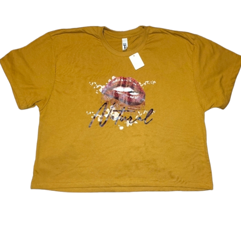 "Natural" Cropped T-Shirt Size L NWT